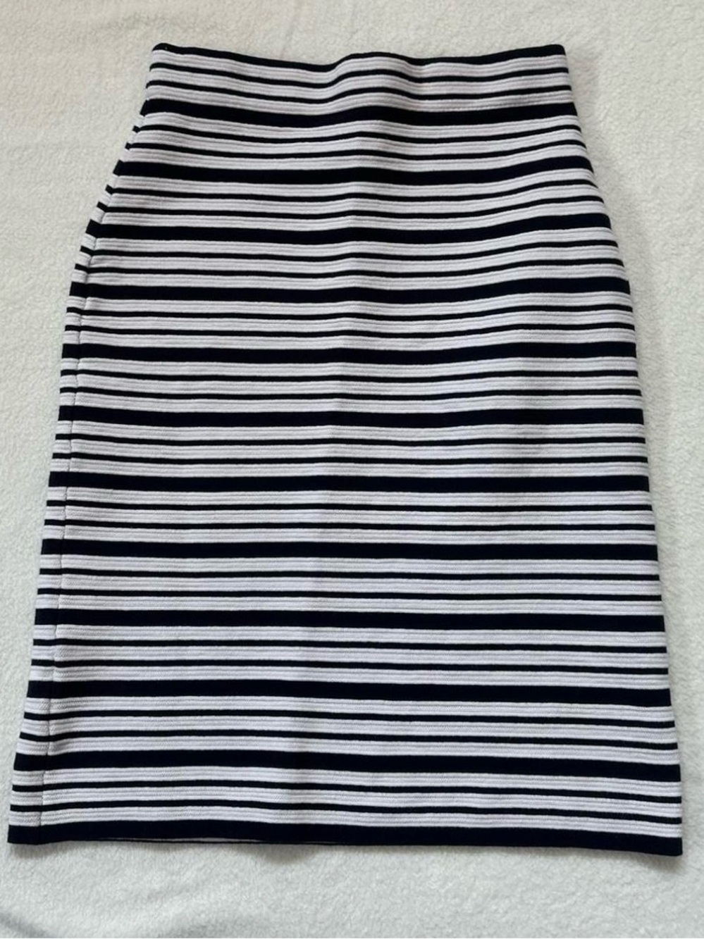 Ann Taylor Black and White Striped Pencil Skirt